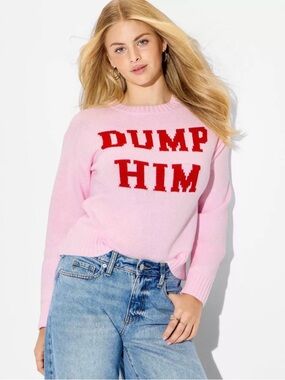 Pink 'Dump Him' Knit Sweater
